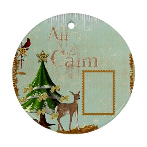 All Is Calm Double Sided Ornament By Catvinnat Front