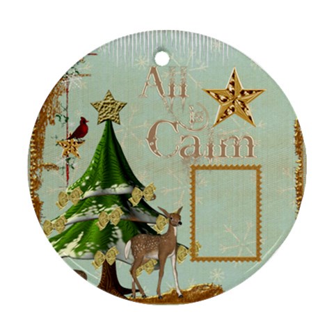 All Is Calm Double Sided Ornament By Catvinnat Front