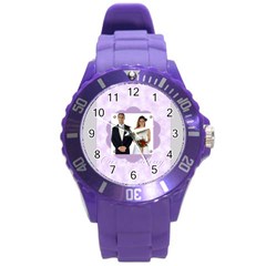 wedding - Round Plastic Sport Watch (L)