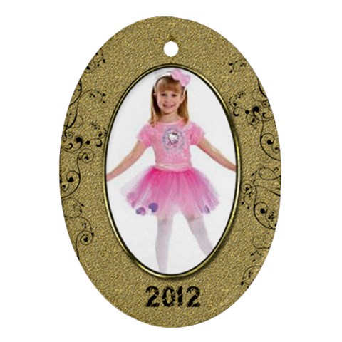Gold Oval 2012 Ornament By Catvinnat Front