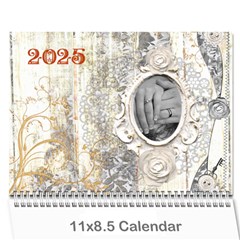 Weathered Floral 2025 Calendar - Wall Calendar 11  x 8.5  (12-Months)