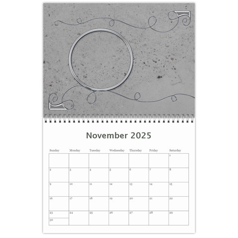 Simple Silver 2025 Calendar By Catvinnat Nov 2025