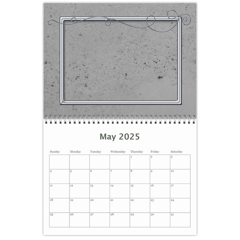 Simple Silver 2025 Calendar By Catvinnat May 2025