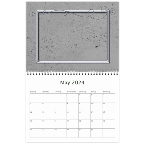 Simple Silver 2024 Calendar By Catvinnat May 2024