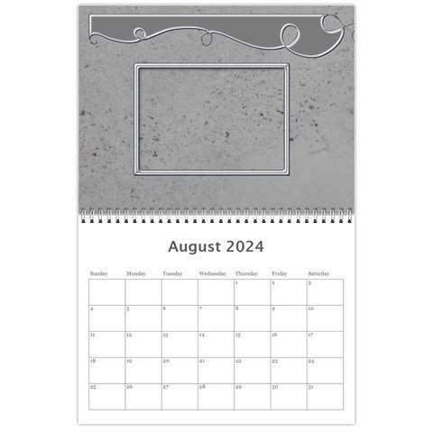 Simple Silver 2024 Calendar By Catvinnat Aug 2024