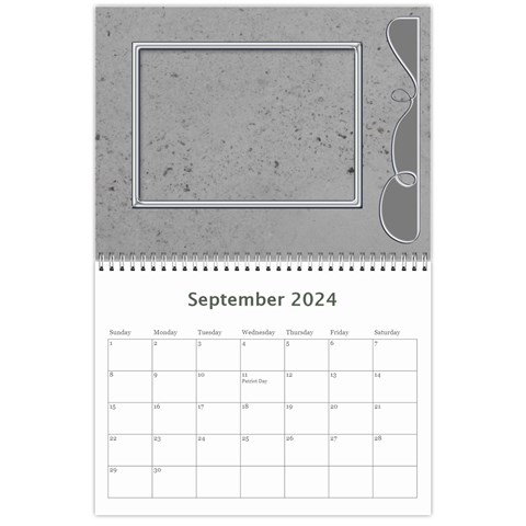 Simple Silver 2024 Calendar By Catvinnat Sep 2024