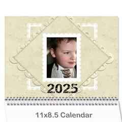 Damask Wedding 2025 Calendar  - Wall Calendar 11  x 8.5  (12-Months)