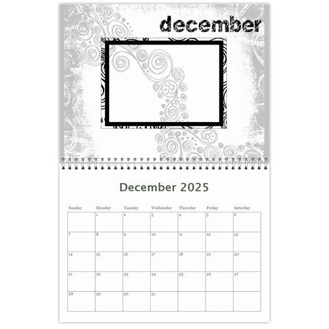 Faded Glory Monochrome 2025 Calendar By Catvinnat Dec 2025