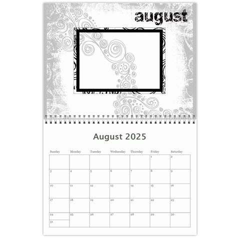 Faded Glory Monochrome 2025 Calendar By Catvinnat Aug 2025
