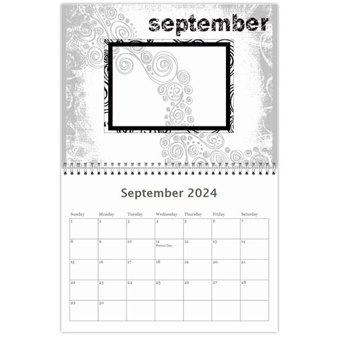 Faded Glory Monochrome 2024 Calendar By Catvinnat Sep 2024