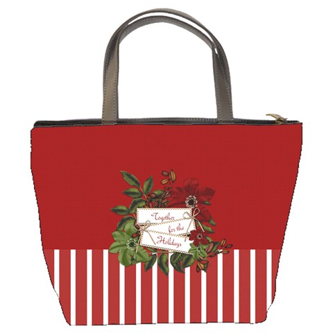 Christmas Clusters Bucket Bag 1 By Lisa Minor Back