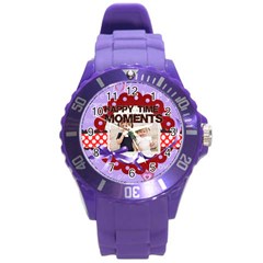 happy memonts - Round Plastic Sport Watch (L)