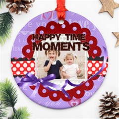 happy memonts - Round Ornament (Two Sides)