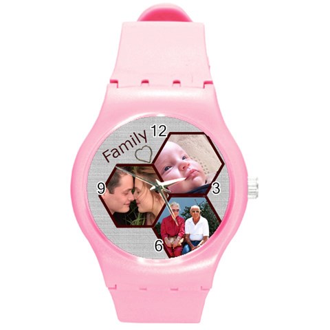 Family Round Plastic Sport Watch Medium By Deborah Front