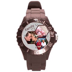 Family Round Plastic Sport Watch Large - Round Plastic Sport Watch (L)