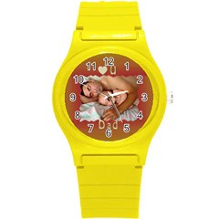 Love U Dad Plastic Sport Watch Small - Round Plastic Sport Watch (S)