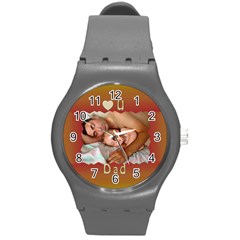 Love U Dad Plastic Sprot watch Medium - Round Plastic Sport Watch (M)
