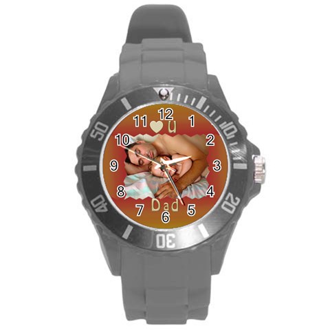 Love U Dad Plastic Sport Watch Large By Deborah Front