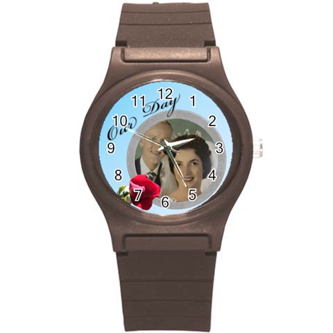 Our Day Round Plastic Sport Watch Small By Deborah Front