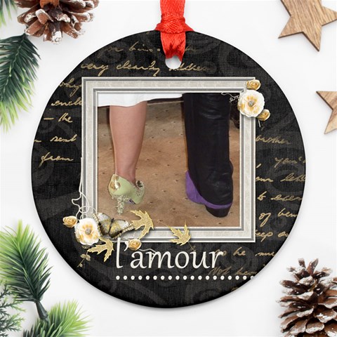 L amour  Single Sided Ornament By Catvinnat Front