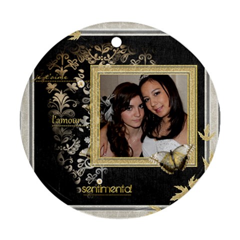 L amour  2 Single Sided Ornament By Catvinnat Front