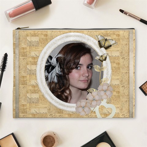 L amour 3 Extra Large Cosmetics Bag By Catvinnat Front