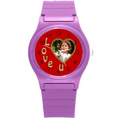 Love U Round Plastic Sport Watch Small - Round Plastic Sport Watch (S)