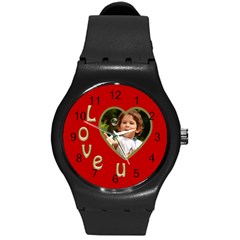 Love U Round Plastic Sport Watch Medium - Round Plastic Sport Watch (M)