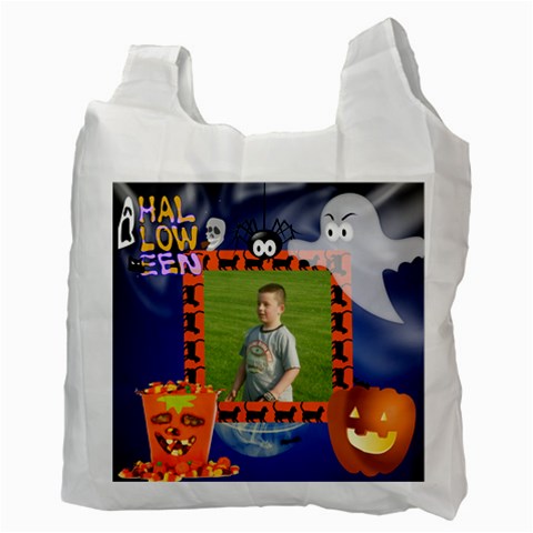 Halloween Trick Or Treat Recycle Bag By Kim Blair Back
