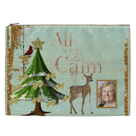 All Is Calm Xxl Cosmetics Bag By Catvinnat Front