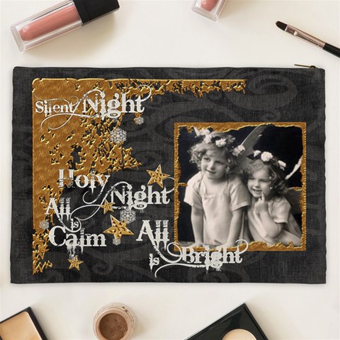 Silent Night  Xxl Cosmetics Bag By Catvinnat Back