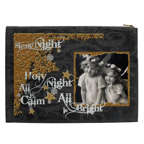 Silent Night  Xxl Cosmetics Bag By Catvinnat Back