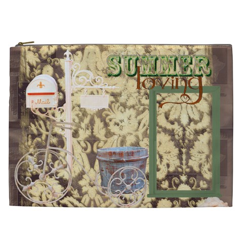 Summer Loving  Xxl Cosmetics Bag By Catvinnat Front