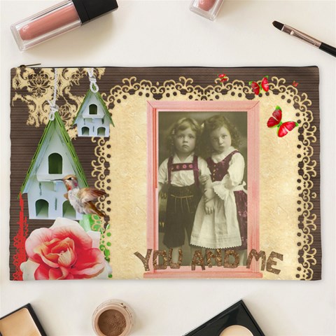 You And Me  Xxl Cosmetics Bag By Catvinnat Front