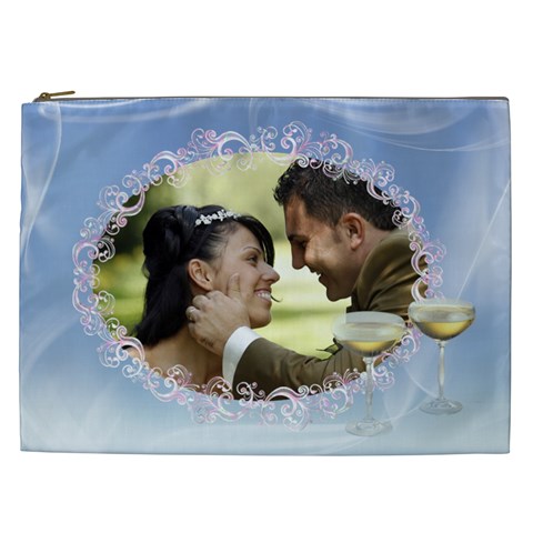 Misty Blue Cosmetic Bag Xxl By Deborah Front