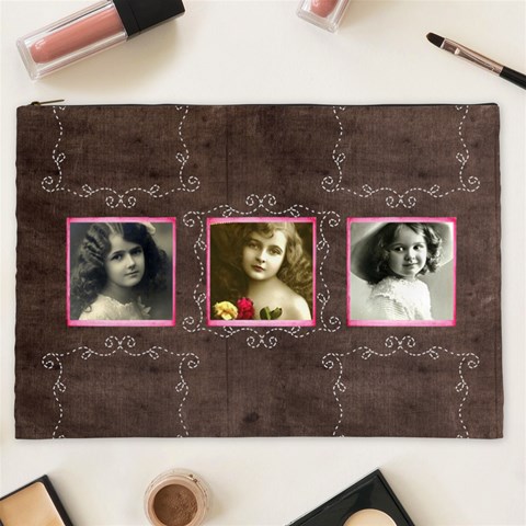 Tripple Frame  Xxl Cosmetics Bag By Catvinnat Front