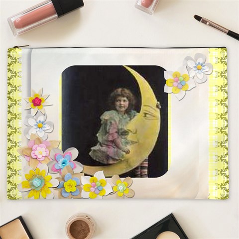 Spring Moon  Xxl Cosmetics Bag By Catvinnat Front
