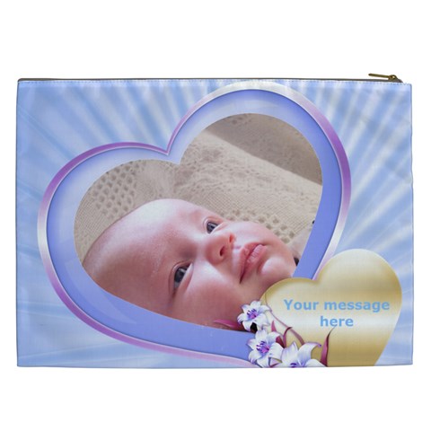 Blue Heart Cosmetic Bag Xxl By Deborah Back