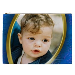 Blue and Gold Cosmetic Bag XXL - Cosmetic Bag (XXL)