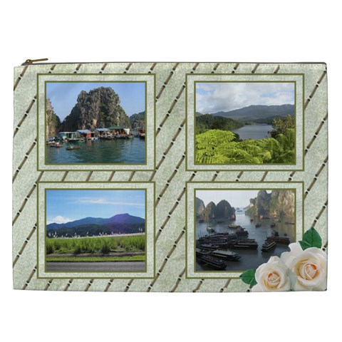 Framed In Light Gold Cosmetic Bag Xxl By Deborah Front
