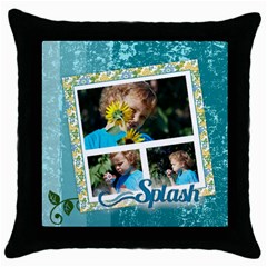 splash - Throw Pillow Case (Black)