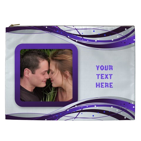 Purple Swirl Cosmetic Bag Xxl By Deborah Front