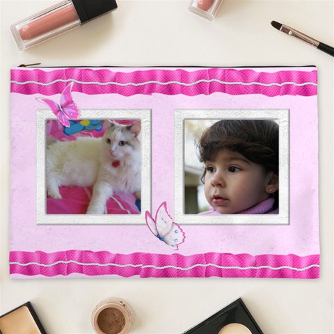 Pretty Pink Cosmetic Bag Xxl By Deborah Front