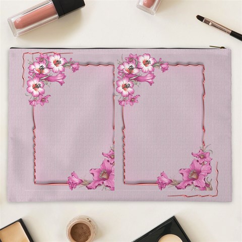 Pink Flower Cosmetic Bag Xxl By Deborah Back