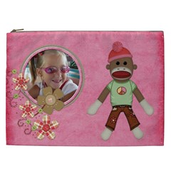 Sock Monkey Love XXL Cosmetic Bag 1 - Cosmetic Bag (XXL)