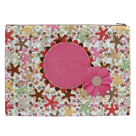 Sock Monkey Love Xxl Cosmetic Bag 1 By Lisa Minor Back