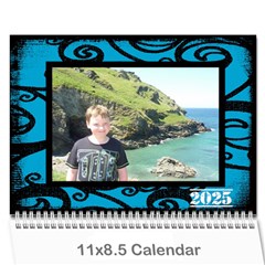 Fantasia Funky Turquoise 2025 calendar - Wall Calendar 11  x 8.5  (12-Months)
