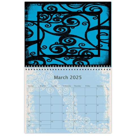 Fantasia Funky Turquoise 2025 Calendar By Catvinnat Mar 2025