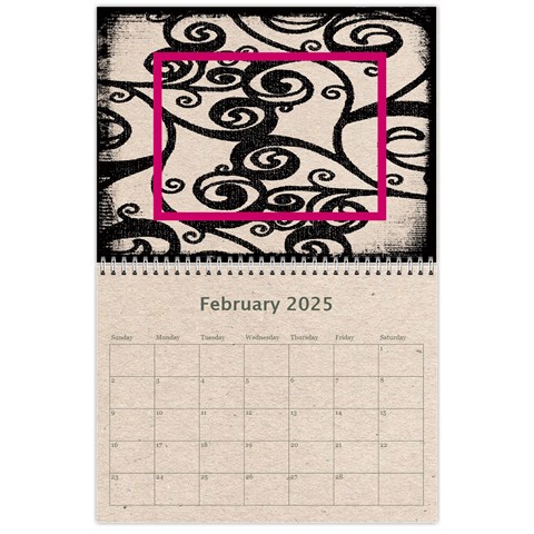 Fantasia Fab1 Classic Pink Frame 2025 Calendar By Catvinnat Feb 2025