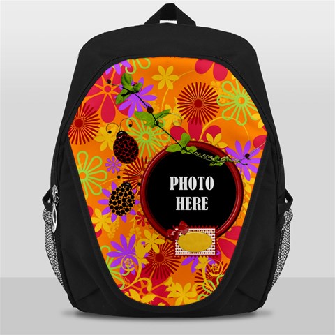 Miss Ladybugs Garden Backpack 1 By Lisa Minor Front